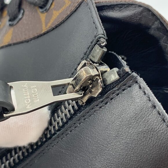 Louis Vuitton High-Top Monogram Sneakers With Side Zipper & Lace-Up Closure Blac - Picture 5 of 8